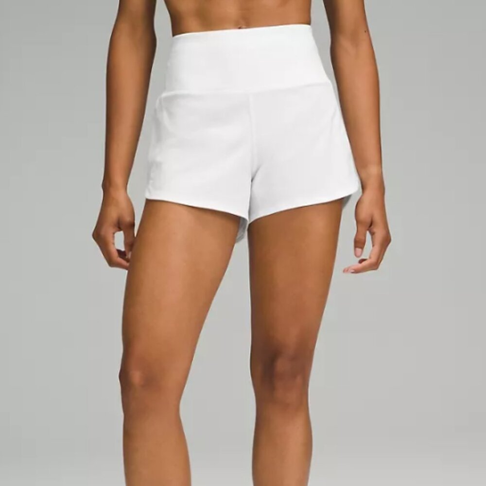 Lululemon Women’s White Speed Up High-arise Lined short 4” Athletic Size 0